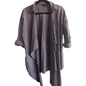 Tencel Grey Open Front Jacket Shacket Small Bella Swan Gloom Grunge